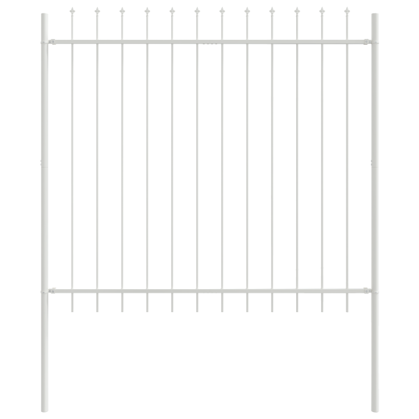 Cerca de jardín  con punta de lanza blanca 11.9x1.5 m de acero M 4