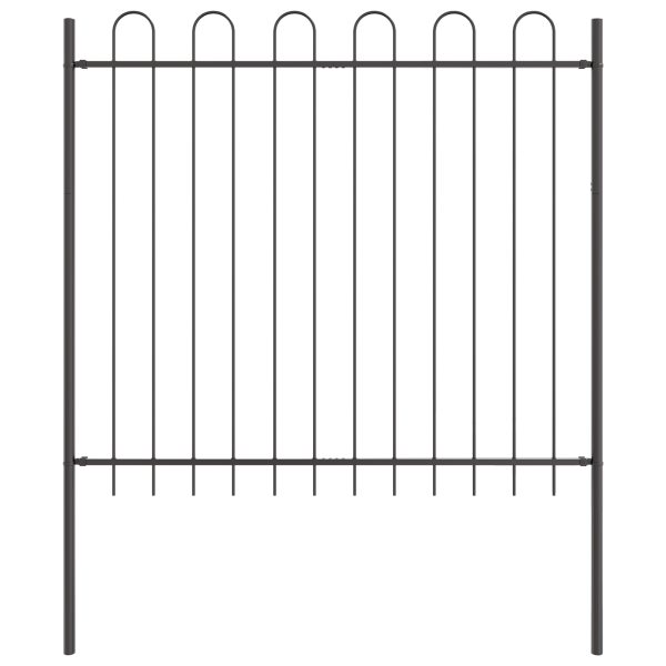 Valla de jardín  con parte superior de aro gris 13.6x1.5 m de acero M 4