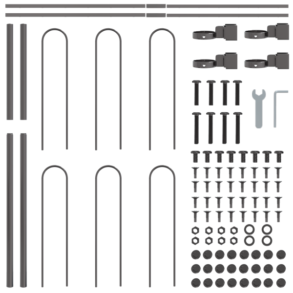 valla de jardín  con parte superior en forma de arco. gris. 15.3x0.8 m. acero M 5