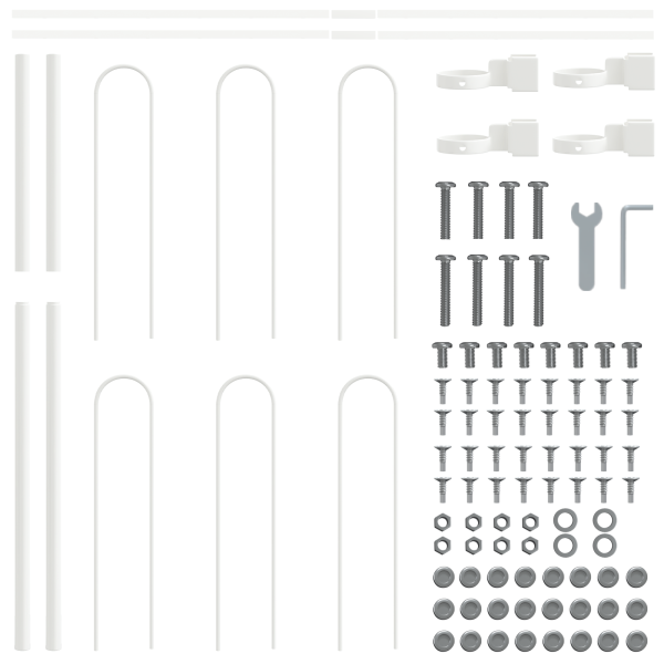Reja de Jardín VidaXL con Arco Blanco 15.3x0.8 m de Acero M 5