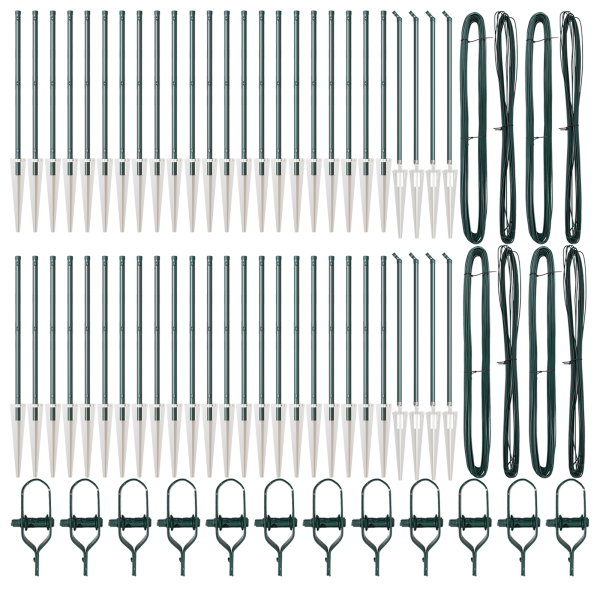 poste de cerca  con punta 52 pcs Ø32 mm 100 cm acero galvanizado M 3