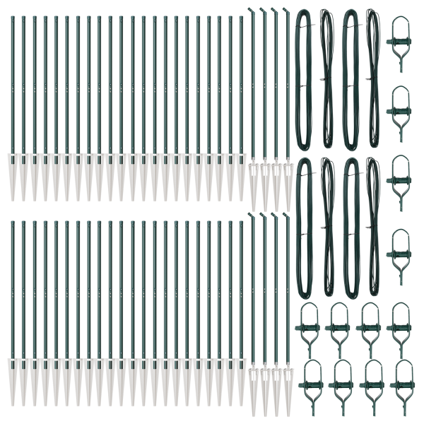 Poste para Valla con Punta 52 pcs Ø32 mm 140 cm de Acero Galvanizado M 3