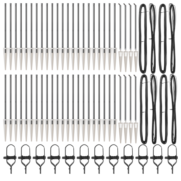 Publicaciones de valla  con punta 52 pcs Ø32 mm 60 cm Acero galvanizado M 3