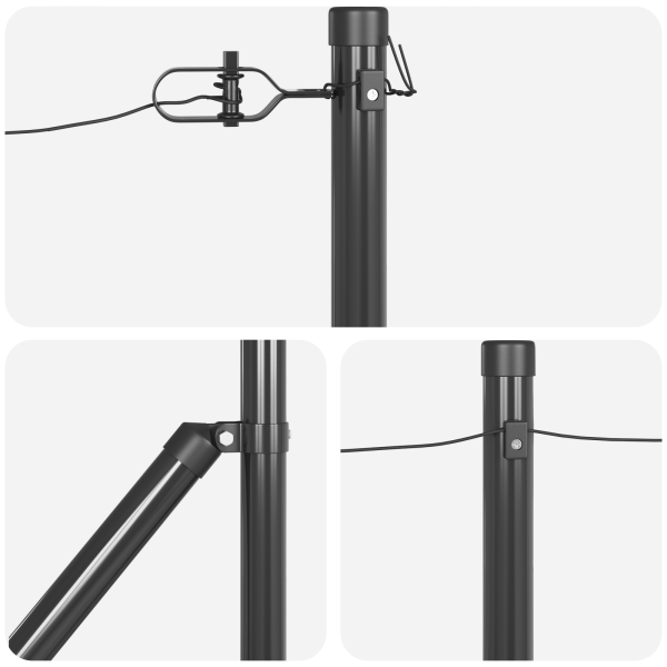 Postes de Cerca  com Ponta 26 pcs Ø32 mm 120 cm Aço Galvanizado M 5