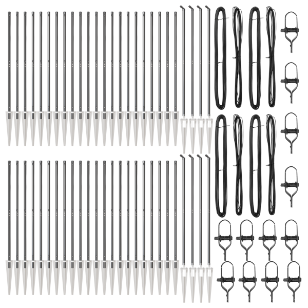 Postes de Cercado  con Punta 52 pcs Ø32 mm 160 cm Acero Galvanizado M 3