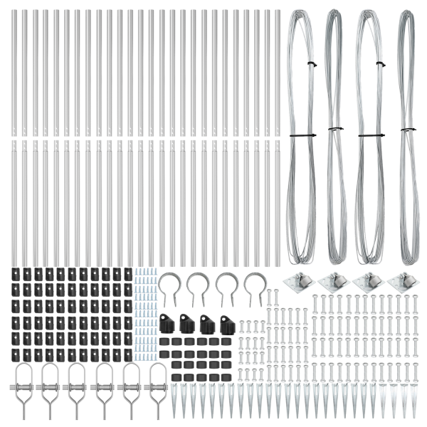 Posts de Cerca  con Punta 26 pcs Ø32 mm 140 cm Acero Galvanizado M 4