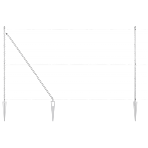 Posts de Cerca  com Ponta 26 pcs Ø32 mm 170 cm Aço Galvanizado H