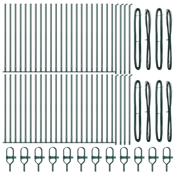 Postes de Cerca com Placas de Base 52 pcs Ø32mm 110cm Aço Galvanizado M 3