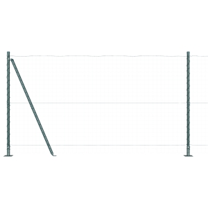 Postes de Cerca com Placas de Base 52 pcs Ø32mm 68.5cm Aço Galvanizado H