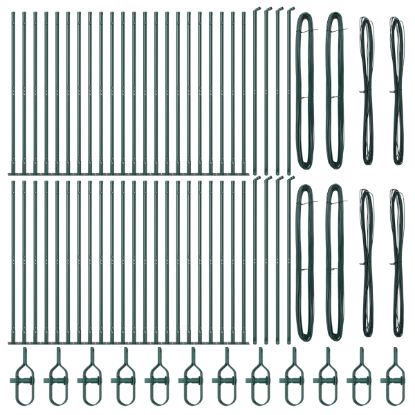 Postes de Cerca com Placas de Base 52 pcs Ø32mm 83.5cm Aço Galvanizado M 3