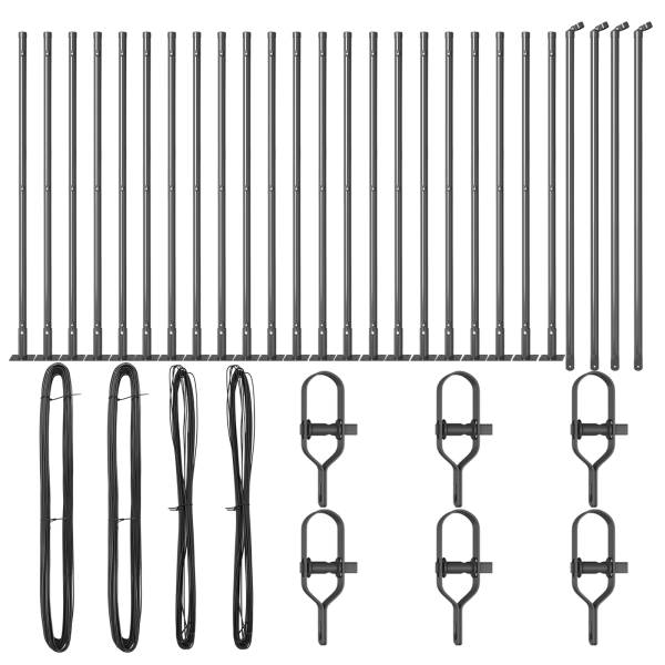 Postes de Cerca com Placas de Base 26 pcs Ø32mm 110cm Aço Galvanizado M 3