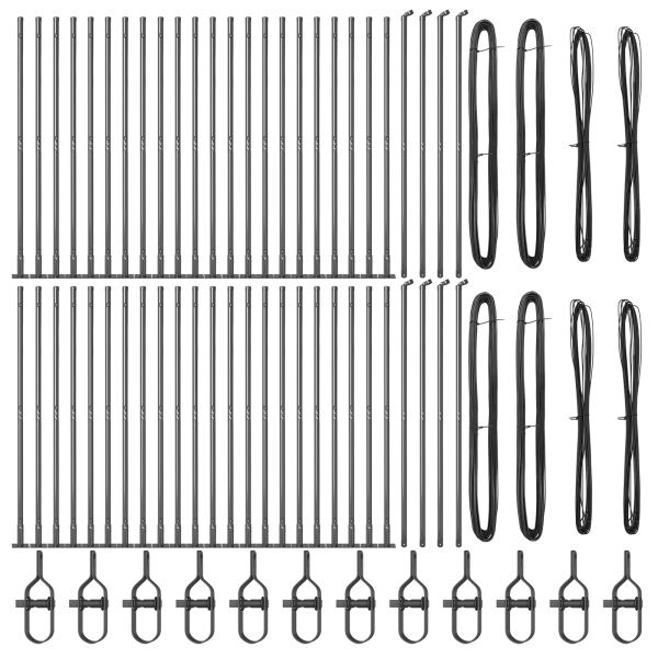 Postes de Cerca com Placas de Base 52 pcs Ø32mm 83.5cm Aço Galvanizado M 3