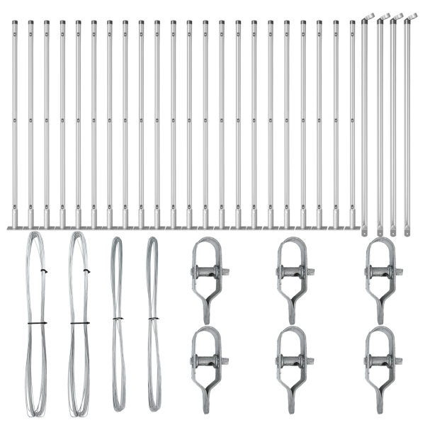 Postes de Cerca  Set de 26 Acero galvanizado 3.2 x 3.2 x 50 cm M 3