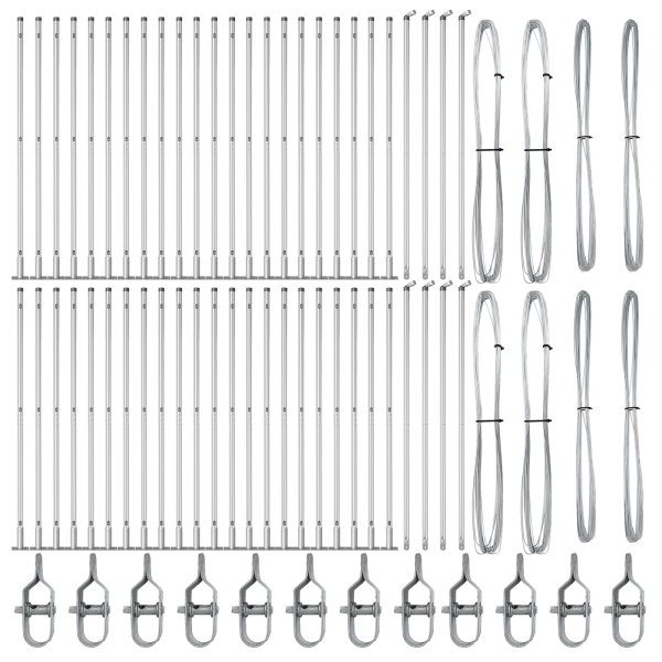 Postes de Cerca Set de 104 Acero Galvanizado 3.2 x 3.2 x 83.5 cm M 3