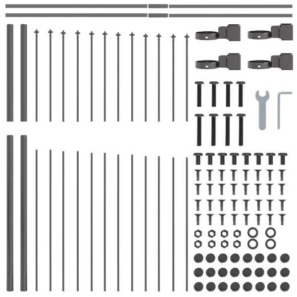Cerca de Jardim Curva Cinza 8.5x1.5m em Aço M 5