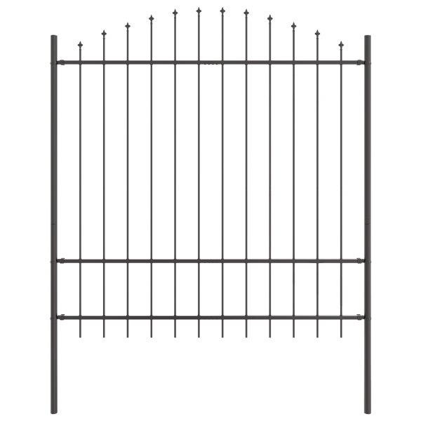 valla de jardín  con parte superior en forma de arco gris 10.2x1.75 m de acero M 4