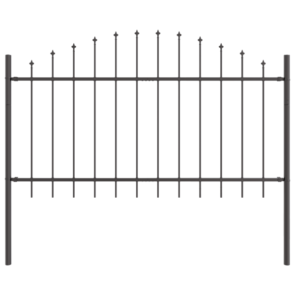 Cerca de Jardim com Topo Arqueado - Cinza. 11.9 x 1 m em Aço M 4