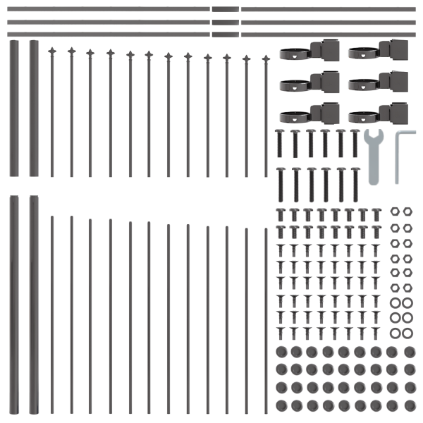 Cerca de Jardim com Topo Arqueado Cinza 11.9x1.75 m em Aço M 5