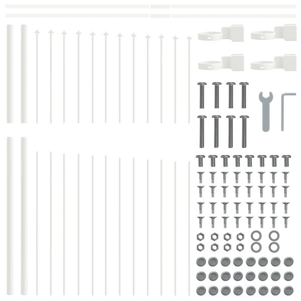 Cerca de Jardín VidaXL con Arco Blanco 3.4x1.5 m de Acero M 5