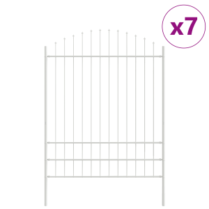 Cerca de Jardim com Topo Arqueado Branco 11.9x2 m em Aço H