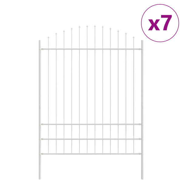 Cerca de Jardim com Topo Arqueado Branco 11.9x2 m em Aço M 2