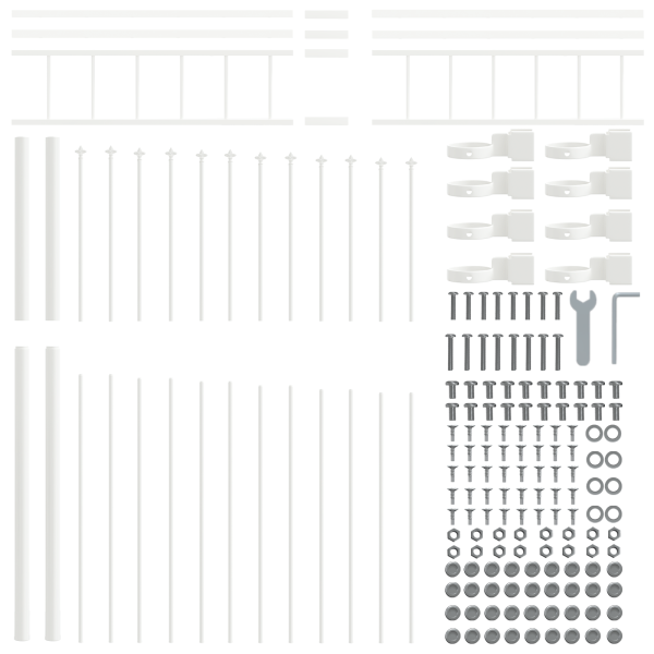 Valla de jardín  con arco blanca 11.9x2 m de acero M 5