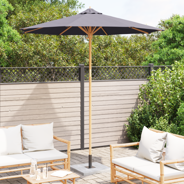 Parasol de Jardim Cinza Escuro 240x260 cm Bambu M 3