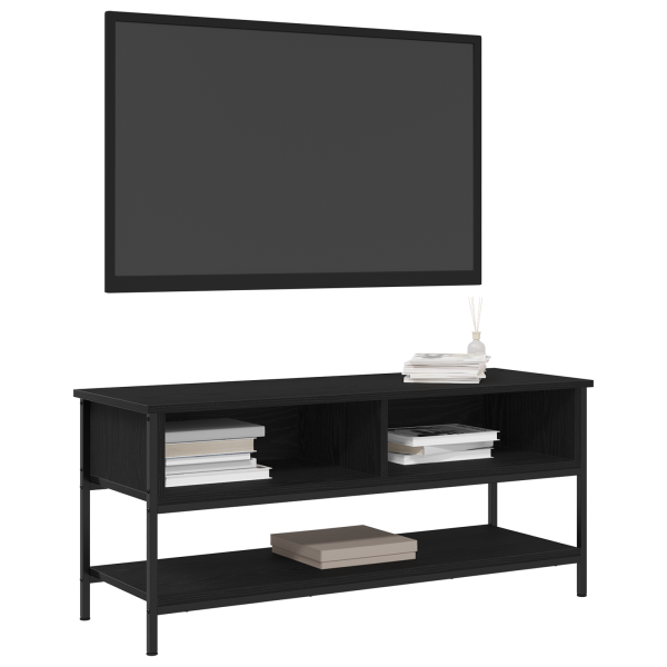 Mueble para TV  Negro Roble 100x35x45 cm Madera elaborada y Acero M 3