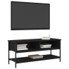 Mueble para TV  Negro Roble 100x35x45 cm Madera elaborada y Acero 3