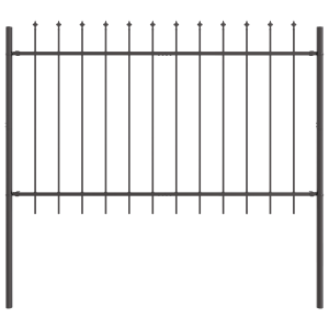 Cerca de Jardim com Topo de Lança Cinza 1.7x0.8 m de Aço H