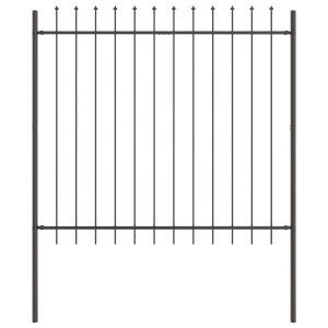 Cerca de Jardim com Topo em Lança Cinza 1.7x1.5m Aço H