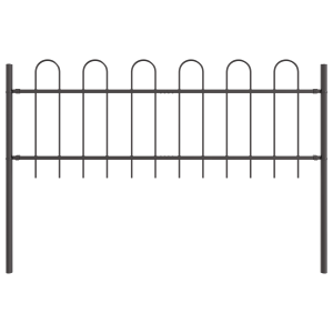 Cerca de Jardim Cinza da com Topo de Arcos. 1.7 x 0.6 m. Feita de Aço H