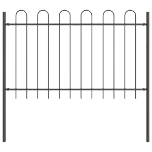 Cercado de Jardín con Parte Superior en Forma de Arco Gris 1.7x0.8 m Acero H