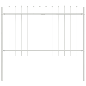 valla de jardín  con punta de lanza blanca 1.7x1 m de acero H