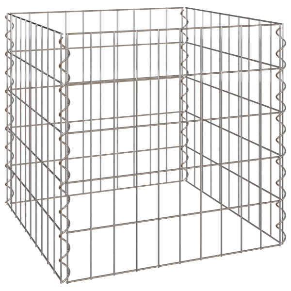 Compostor de Jardim  50x50x50 cm Aço Galvanizado Quadrado M 2