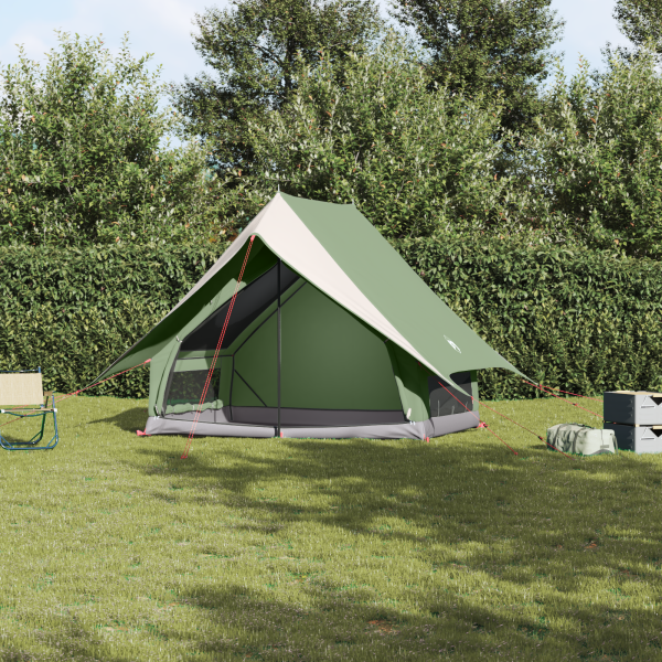 Tienda de Camping A-Frame 3-Personas Verde Impermeable D