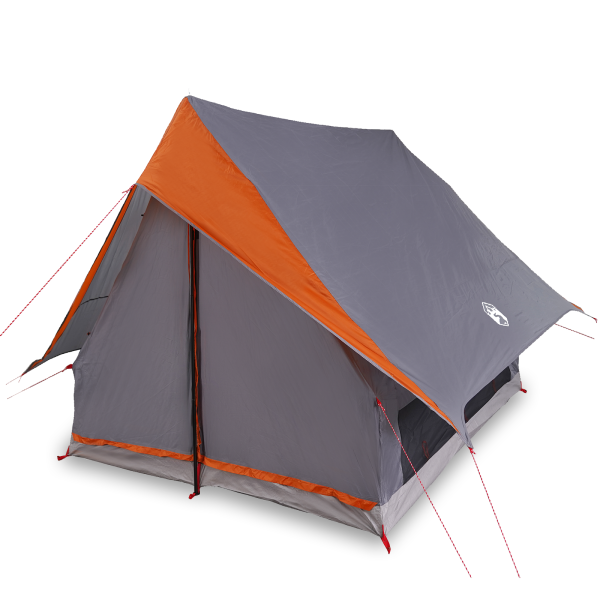 Tienda de Camping  en A para 3 Personas Gris y Naranja Impermeable M 3