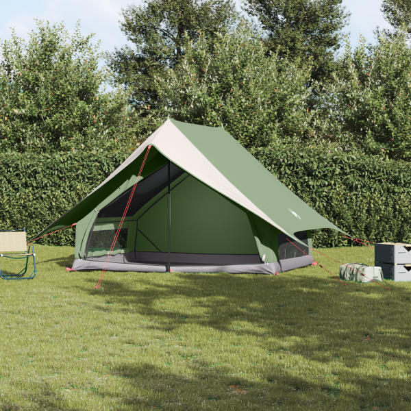 Tienda de Camping A-Frame para 5 Personas Verde Impermeable D