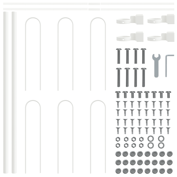 Cerca de Jardín  con Parte Superior en Arco Blanca 8.5x0.6 m Acero M 2