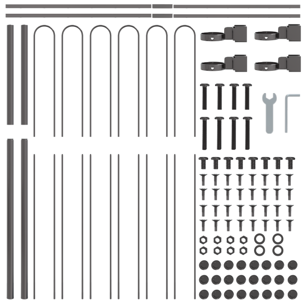 Cerca de Jardim com topo em arco cinza. 11.9 x 1.5 m de aço M 5