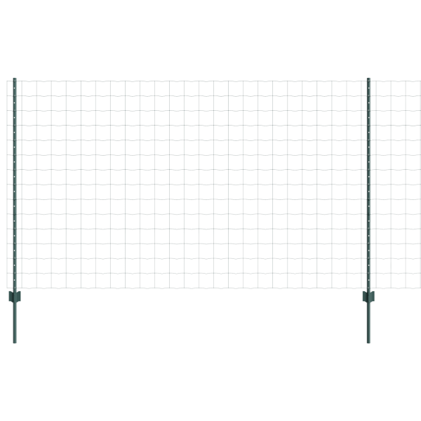 Cerca Euro com 5 Postes U Verde 1.4x10 m Aço M 2
