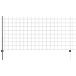 Cerca Euro com 10 Postes Cinza 1.2x10 m Aço H