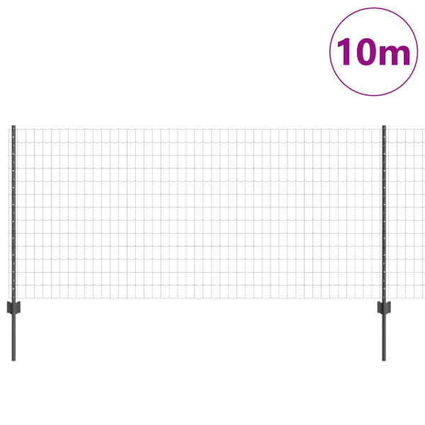 Cerca Euro com 10 Postes Cinza 1x10 m Aço M 3