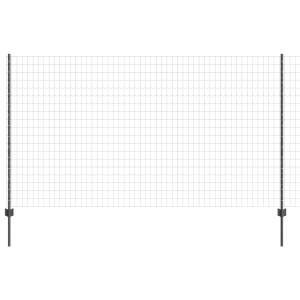 Cerca Euro com 10 Postes Cinza 1.4x10 m Aço H