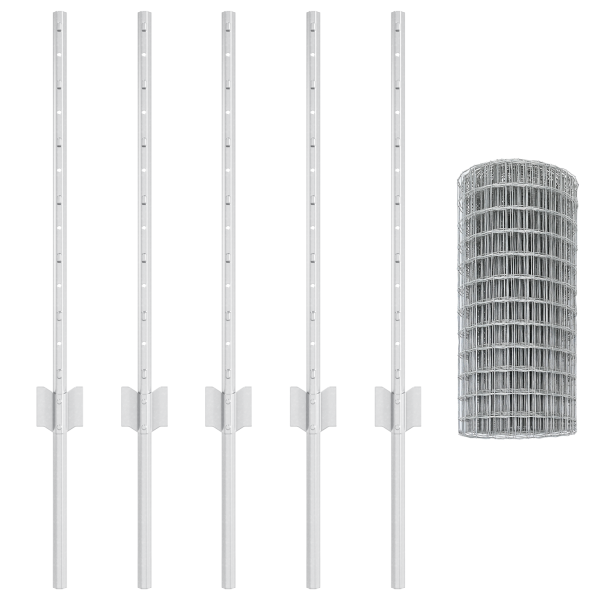 Conjunto Valla Euro de  Juego de 2 Acero galvanizado 10 x 0.6 m M 4