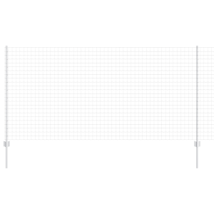 Cerca Euro com 10 Postes Prateados 1.2x10 m Aço H