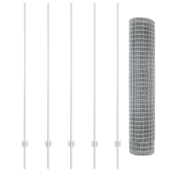 Cerca Euro com 10 Postes U Prateada 1.6x10 m Aço M 4