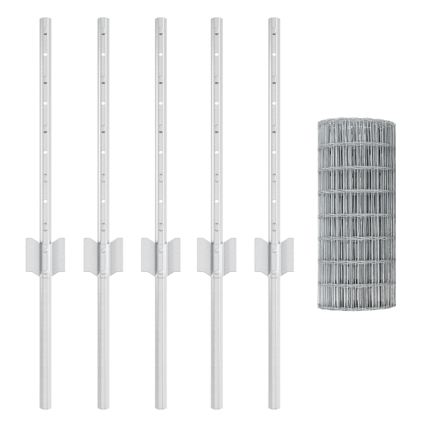 Juego de Cerca Exterior Juego de 2 Acero galvanizado M 4