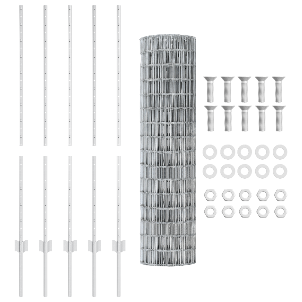 Juego de Cercas de Jardín Juego de 2 Acero Galvanizado M 4