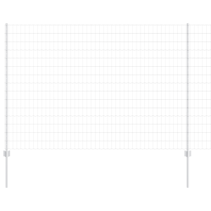 Cerca Euro com 10 Postes Prateados 1.5x10 m Aço H